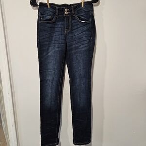 KanCan Stretchy Dark Denim Skinny Jeans EUC Womens Size 26